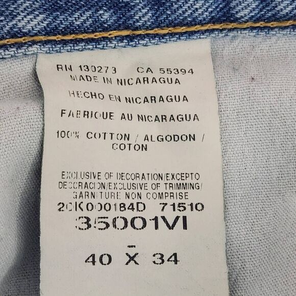 Wrangler Men's Light Wash Straight Leg Jeans Size 40 X 34 Straight Leg Denim - Picture 7 of 9